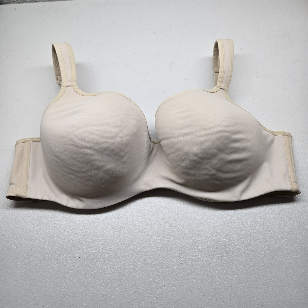 Cacique Women Bra 44D Beige Lightly Lined Balconette Underwired READ